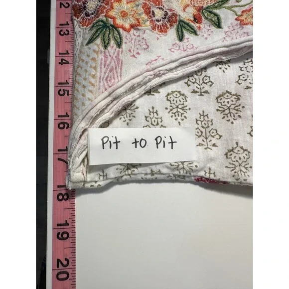 Sundance Womans Floral Embroidered Tank Top Size XS Cottagecore Boho Y2K Hippie - Picture 8 of 12